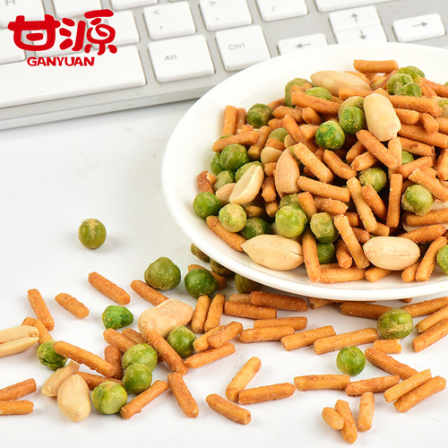 500g Ganyuan Brand Fresh Shrimp Flavor Shrimp Strips, Chestnut BBQ Flavor Peas and Edamame Mixed Snack Flagship Gift Box
