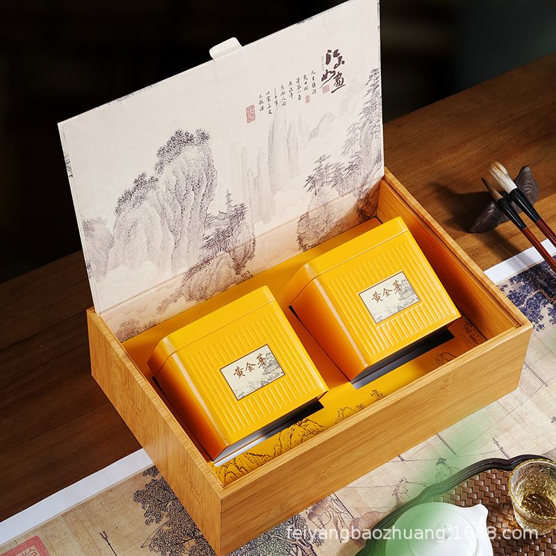 黄金芽包装盒茶叶罐礼品盒半斤一斤装2025年黄金茶礼盒空盒批发