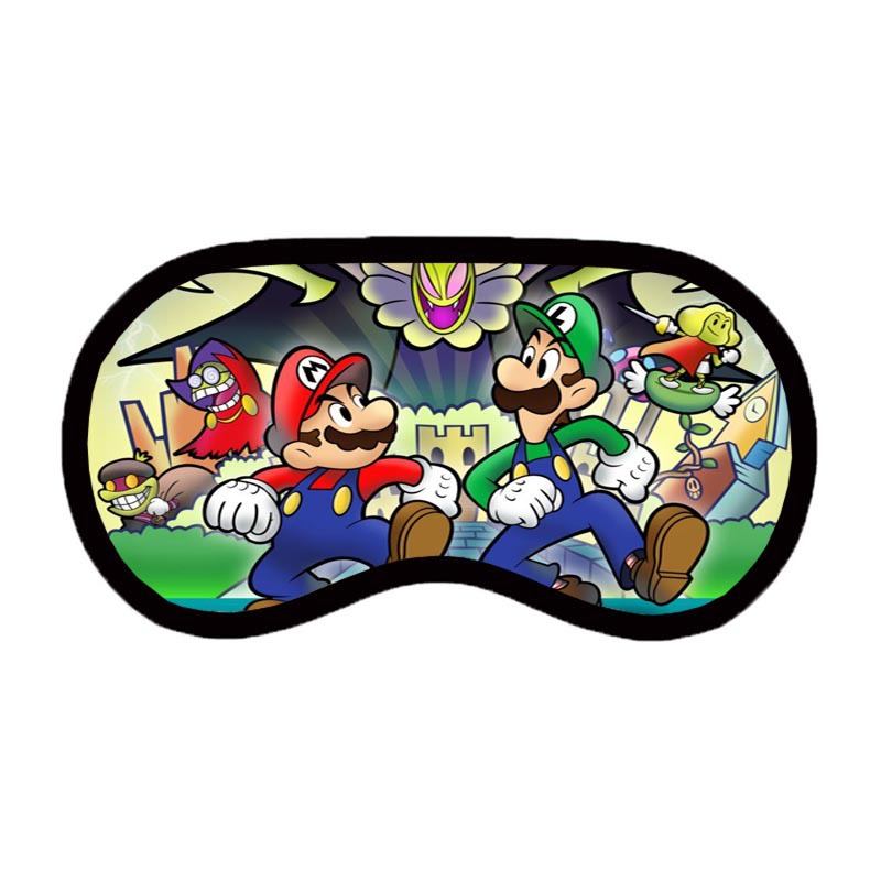 动漫游戏马里奥超级玛丽 卡通睡眠遮光眼罩男女午睡印花眼罩代发
