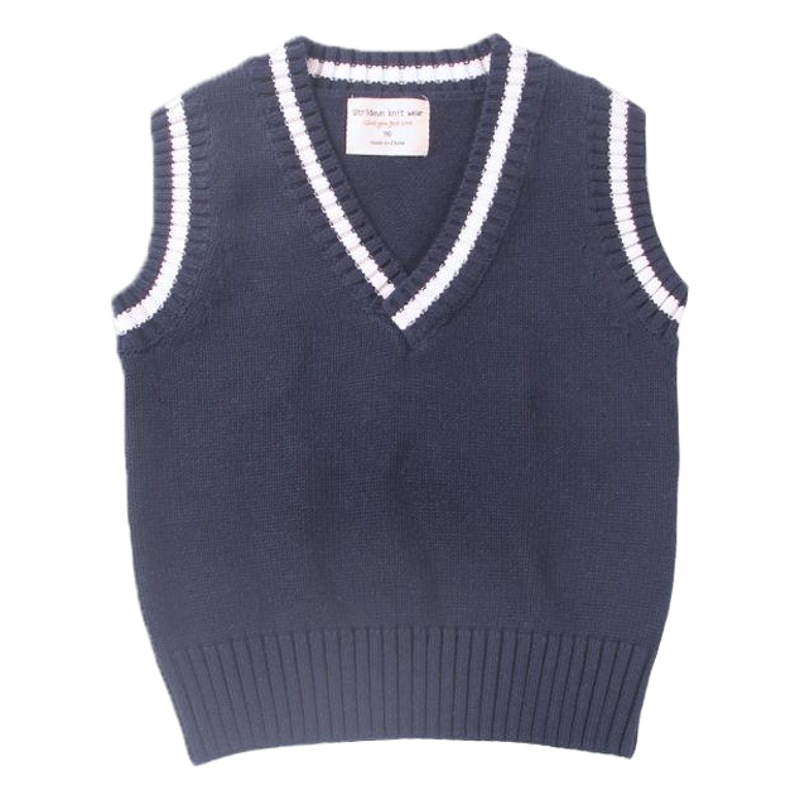 Estilo británico europeo y americano kindergarten uniforme escolar de los niños Chaleco de punto Chaleco de primavera y otoño suéter de las niñas al por mayor