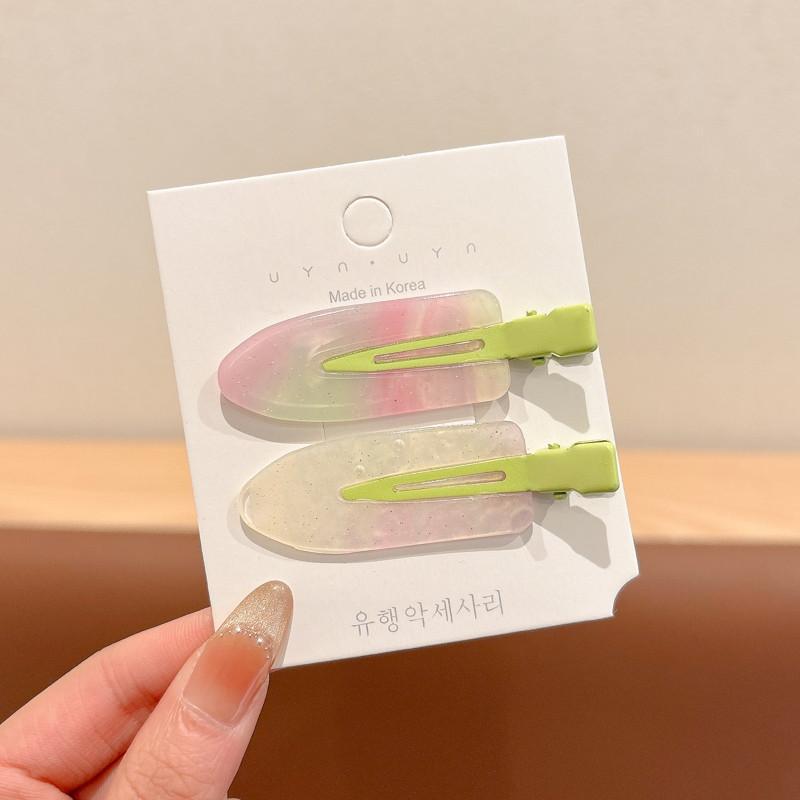 多巴胺彩色刘海发夹女夏天碎发鸭嘴一字夹发卡ins侧边夹子头饰品|undefined