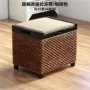门口休闲储物换鞋凳藤编