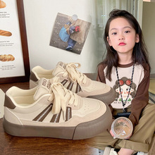 德训厚底板鞋女皮面2025秋冬新款小众韩版低帮学生运动小白鞋大童
