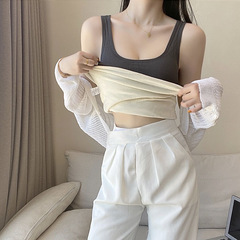 2022秋冬新款保暖背心帶胸墊加絨加厚塑身保暖內衣女內搭保暖馬甲