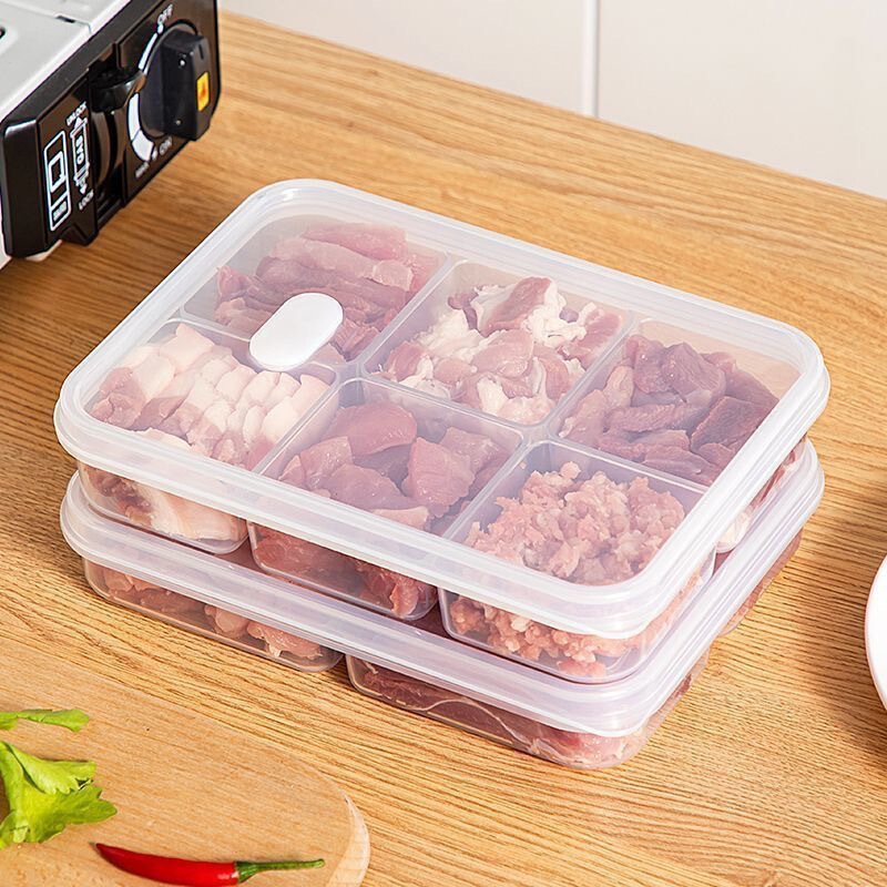 冷蔵庫6コンパートメント鮮度保持ボックス、冷凍食品グレードの保存ボックス、特殊食品包装ボックス、整理整頓用品|undefined