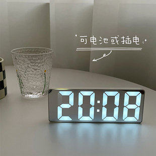 Alarm Clock Mirror Digital Clock Led Luminous Silent Desktop Bedside Ornaments Smart Digital Clock for Students