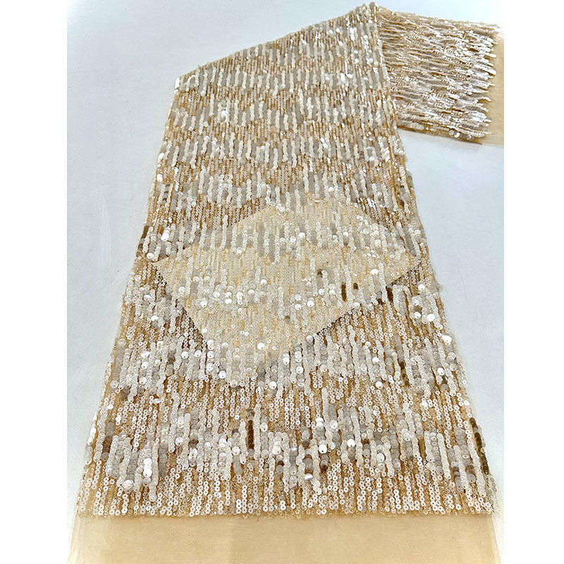 Transfronterizo nuevo cuentas de cuentas tubo de cuentas tela de bordado industria pesada Gaoding vestido de boda vestido de escenario tela de bordado de encaje