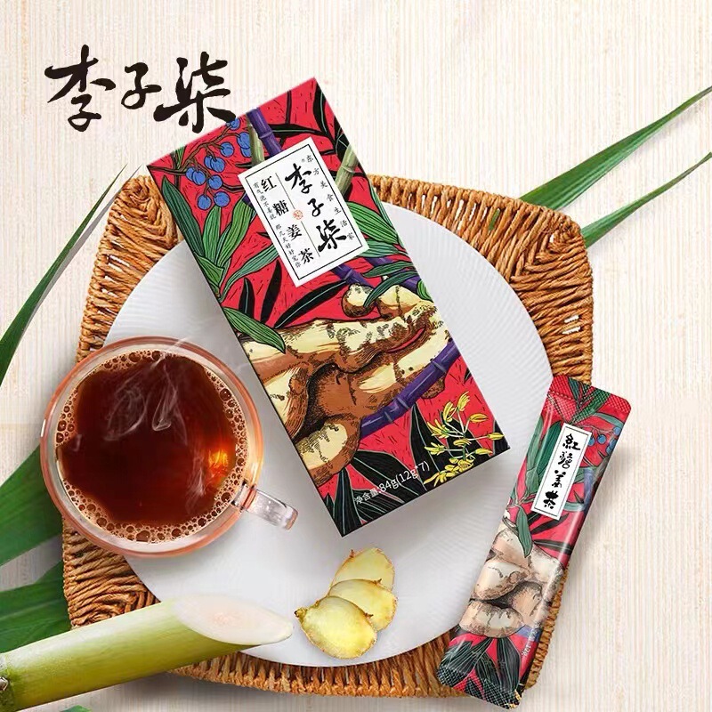 李子柒红糖姜茶84g手工姜茶红糖水冲饮速溶姜汁女生调理养生茶|undefined