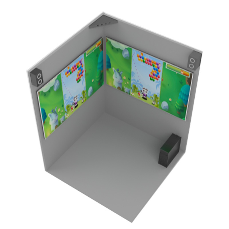 Deporte digital doble pantalla táctil pantalla grande sala de simulación experimental equipo de entretenimiento interactivo comercial a gran escala