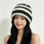 保暖冬季加厚条纹针织帽