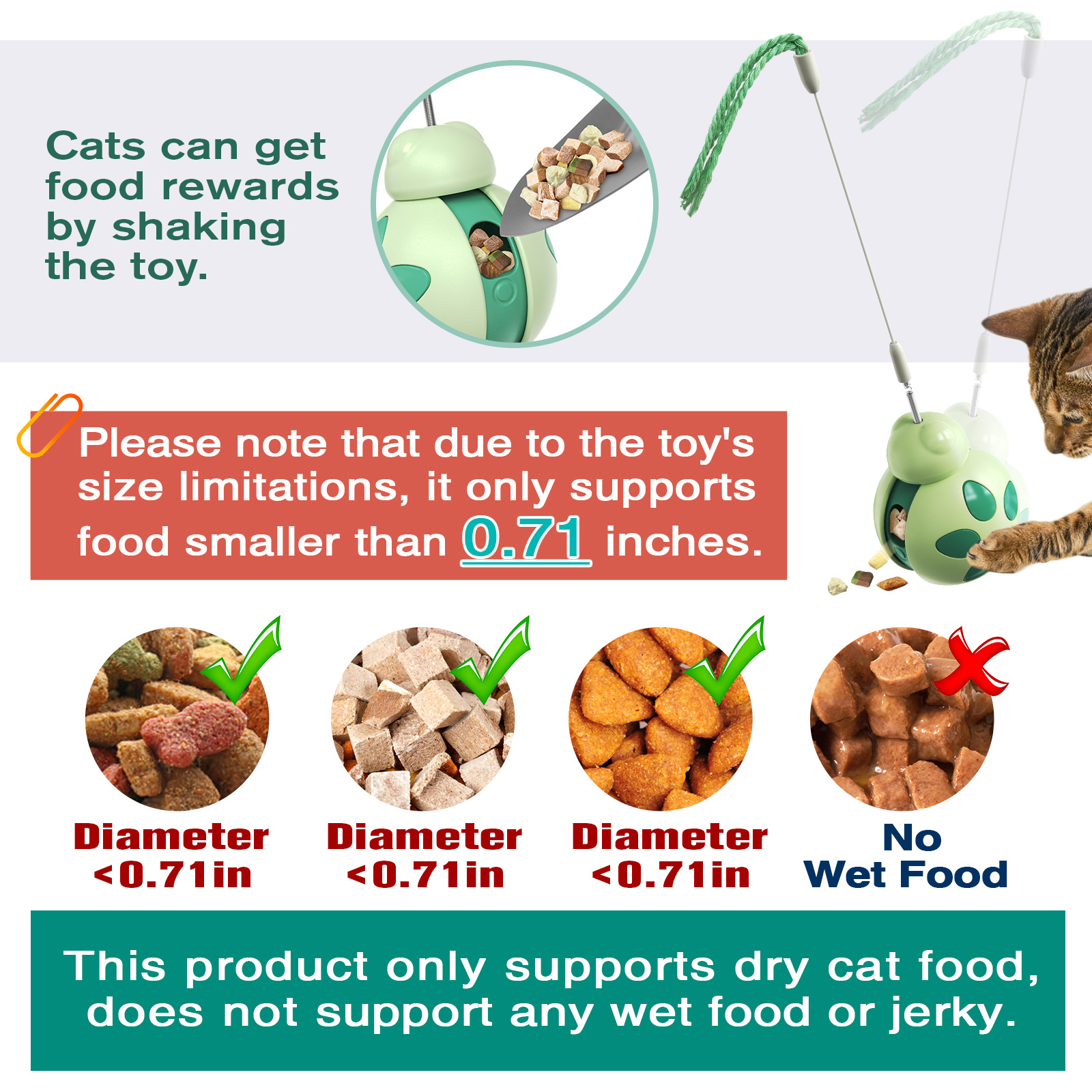 Self-Righting Beetle Cat Teaser Toy with Treat Dispenser & Wobble Design 112-251001