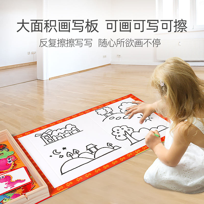 Venta caliente de los niños rompecabezas magnético rompecabezas de doble cara tablero de dibujo bebé niños de educación temprana juguetes educativos fábrica al por mayor