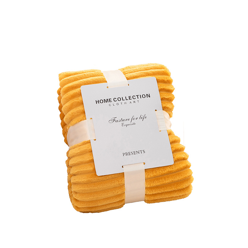 striped tassel ball blanket draw a blanket magic velvet solid color flannel office nap blanket_voghion.com