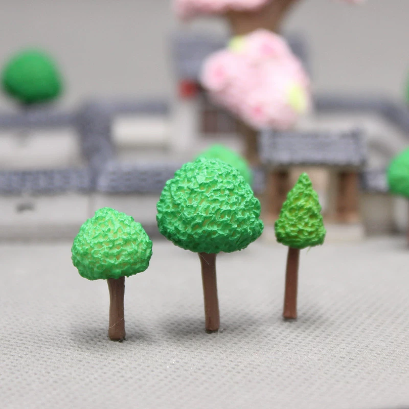 Новое мини-ПВХ маленькое Дерево Миниатюрная сцена пластиковая модель зеленое дерево DIY Материал песок стол лесная сцена ювелирные изделия