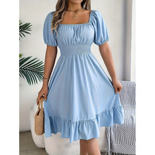 T 91594 Squareneck ruffled A-line dress �����Ҷ�� A ��ȹ��