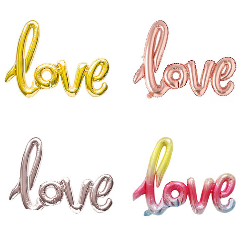 43-inch large conjoined LOVE letter shaped aluminum film balloons wedding party holiday decoration balloon wholesale