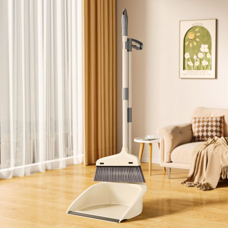 Broom and Dustpan Set for Home Use, Non-Stick Hair Dustpan, Bathroom Sweeping Tool, Garbage Shovel, Broom