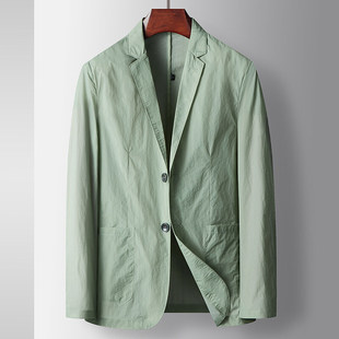 2025 Cool Breathable 72 Cotton Suit Men's Summer Single Layer Thin Top New Business Casual Suit Jacket