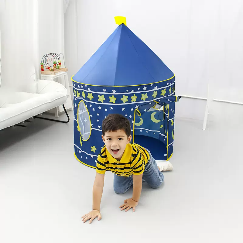 室内室外儿童帐篷男孩星星月亮城堡可折叠游戏玩具屋小房子可睡觉