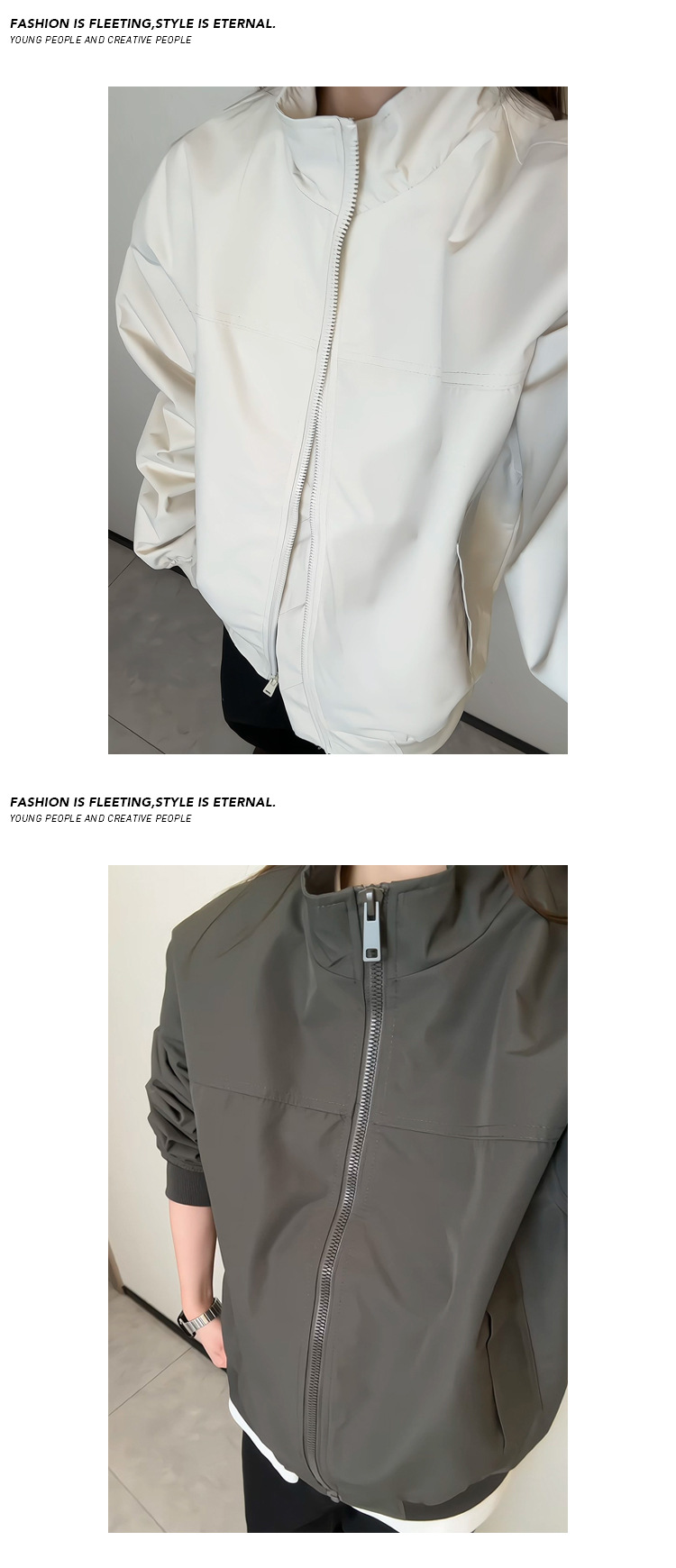 Men's Bomber Baseball Jacket Stand Collar Flight Denim Coat_voghion.com