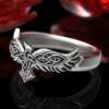 Celtic crow ring, crow wedding band wedding ring Irish wedding crow jewelry