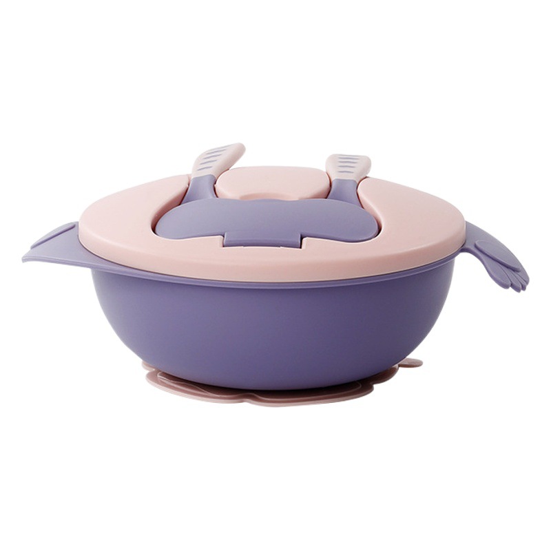 Bebé niños tazón de fuente de alimentación del bebé suplemento alimenticio lechón tazón bebé portátil antideslizante anti-caída pegamento tazón