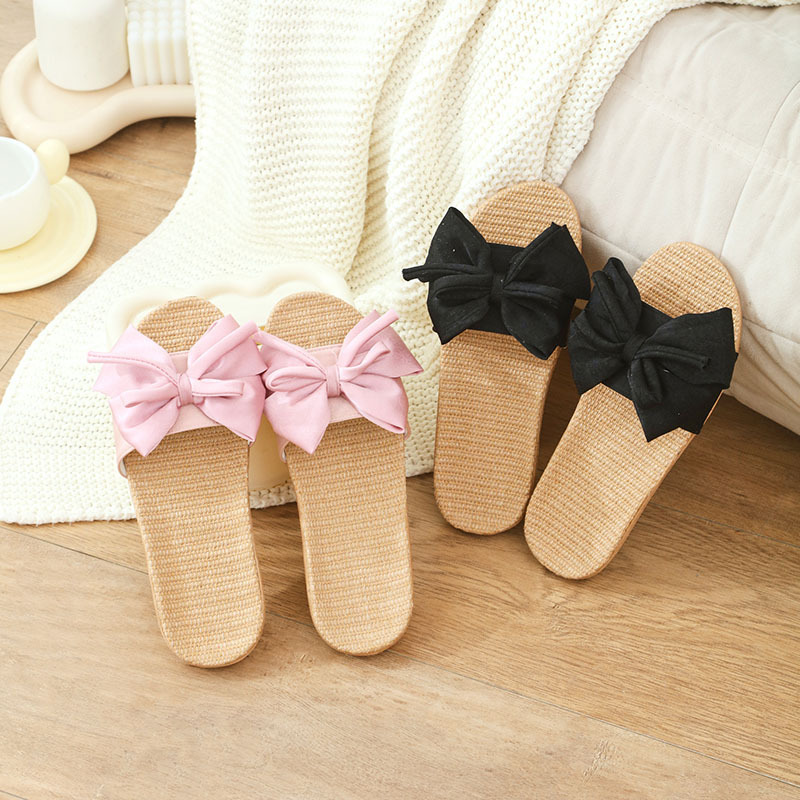 Fashionable women's non-slip women's slippers with bow