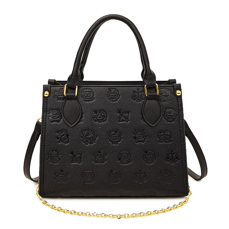 Bolso de textura transfronteriza 2025 nuevo bolso de cadena bolso de hombro con patrón de lichi bolso de mensajero en relieve de constelación mujer