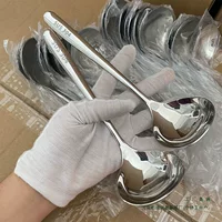 Большая ложка для супа из нержавеющей стали 304 для взрослых, бытовая ложка с утолщенной длинной ручкой для еды, кухни и каши, большая ложка.