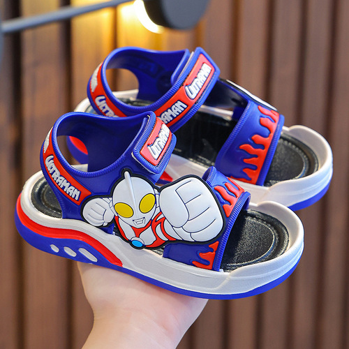  new Ultraman boys' sandals non-slip soft bottom student beach open toe breathable outer wear children's sandals