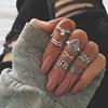European and American cross -border combination rings Creative water droplet geometric women's multi -piece joint ring ring