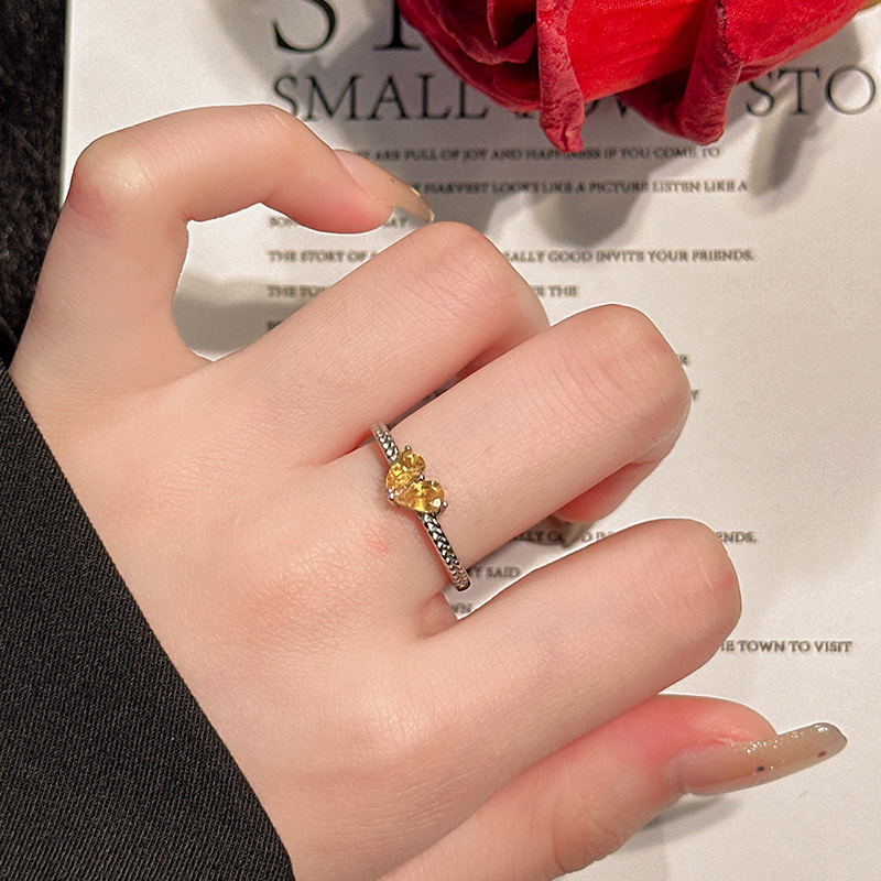 Anillo de amor ins coreano piedra Fanta natural s925 anillo de plata esterlina personalidad de alto nivel femenino atmósfera simple y versátil