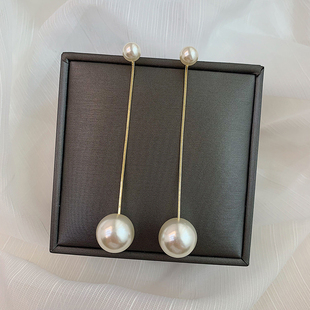 2023 New Fashion Super Fairy Pearl Earrings Women's Fashion Pendant Internet Celebrity Long Earrings