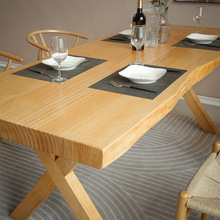 北欧实木餐桌椅组合长方形家用小户型侘寂风饭桌现代简约吃饭桌子