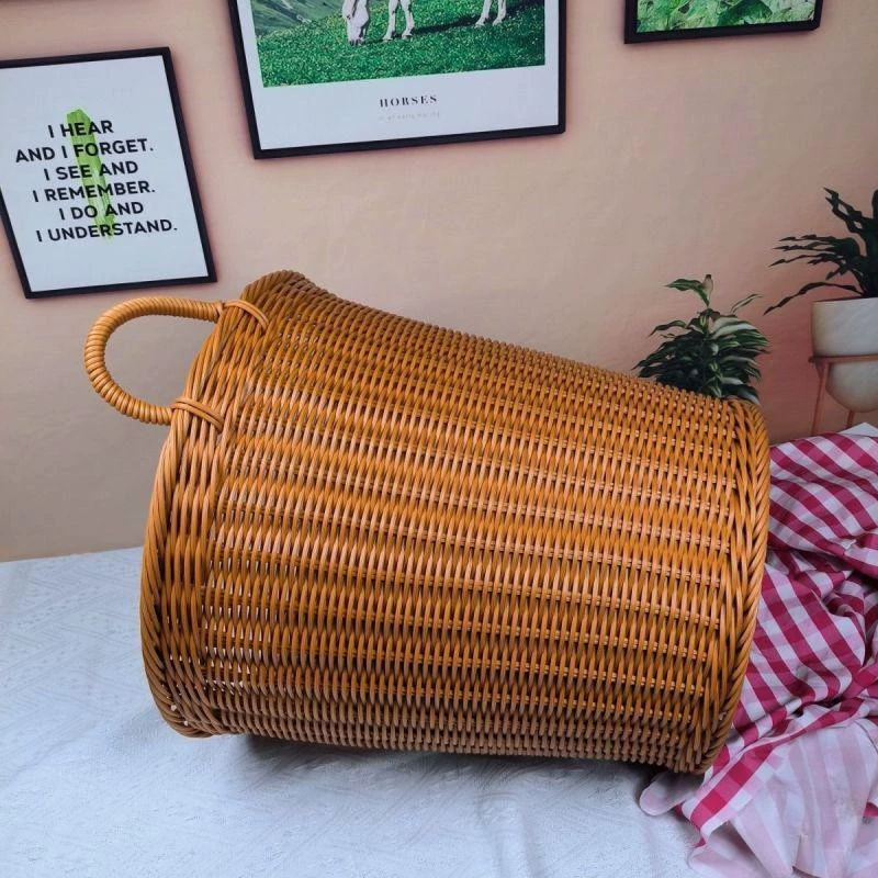 Big capacious laundry basket, round storage basket, DIY