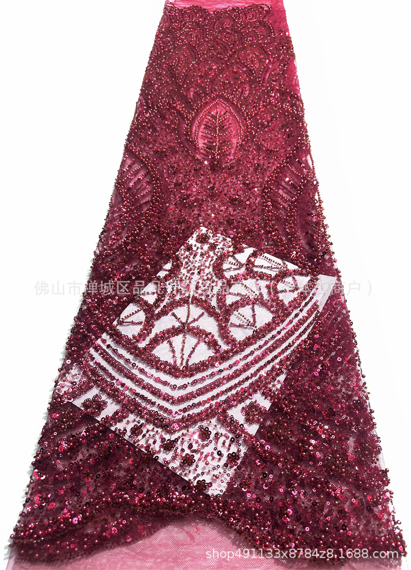 Fabricante de nueva tela de cuentas flor de tela de lenteja alta fotografía vestido de boda vestido de moda tela de vestido image 19