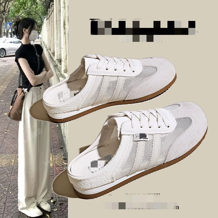 Red transpirable con una cabeza de media zapatilla de mujer de verano 2026 nuevos zapatos de entrenamiento de un pie con zapatillas Muller versátiles
