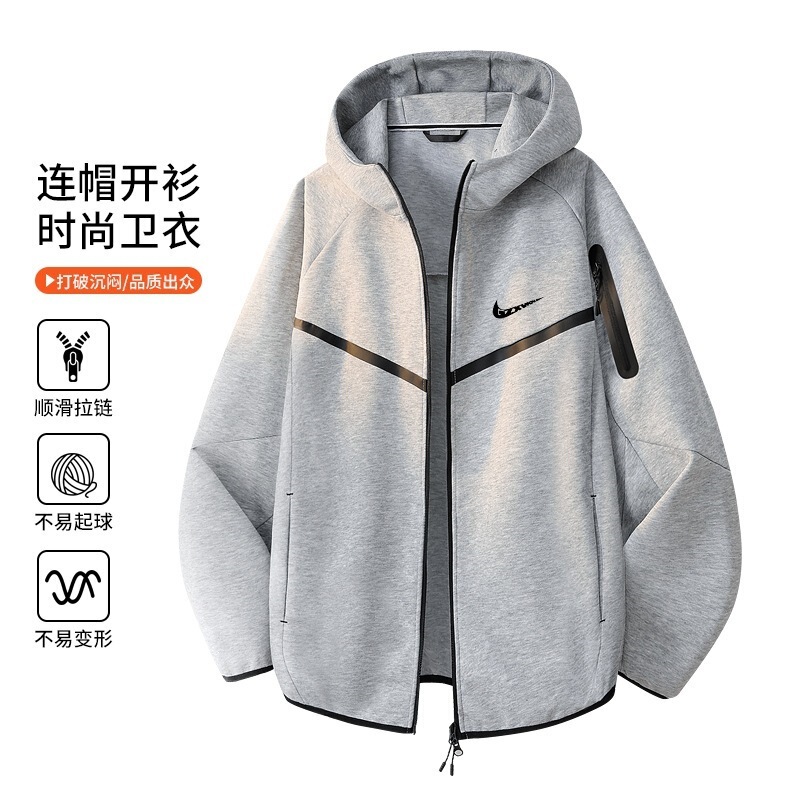 Sweatshirt jacket for autumn and winter, a popular cross-border casual cardigan, fashionable and versatile, solid color, youthful and trendy cardigan jacket