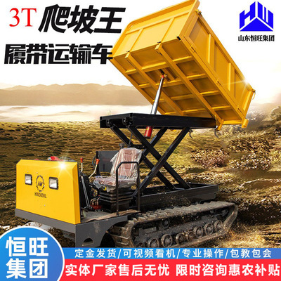 爬山虎履带运输车全地形苗木自卸运输车3T座驾式履带车农用运输车|ru