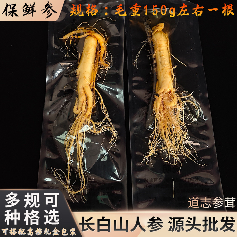 人参长白山新鲜东北特产泡酒特大号整根批发吉林鲜人参礼盒保鲜参|undefined