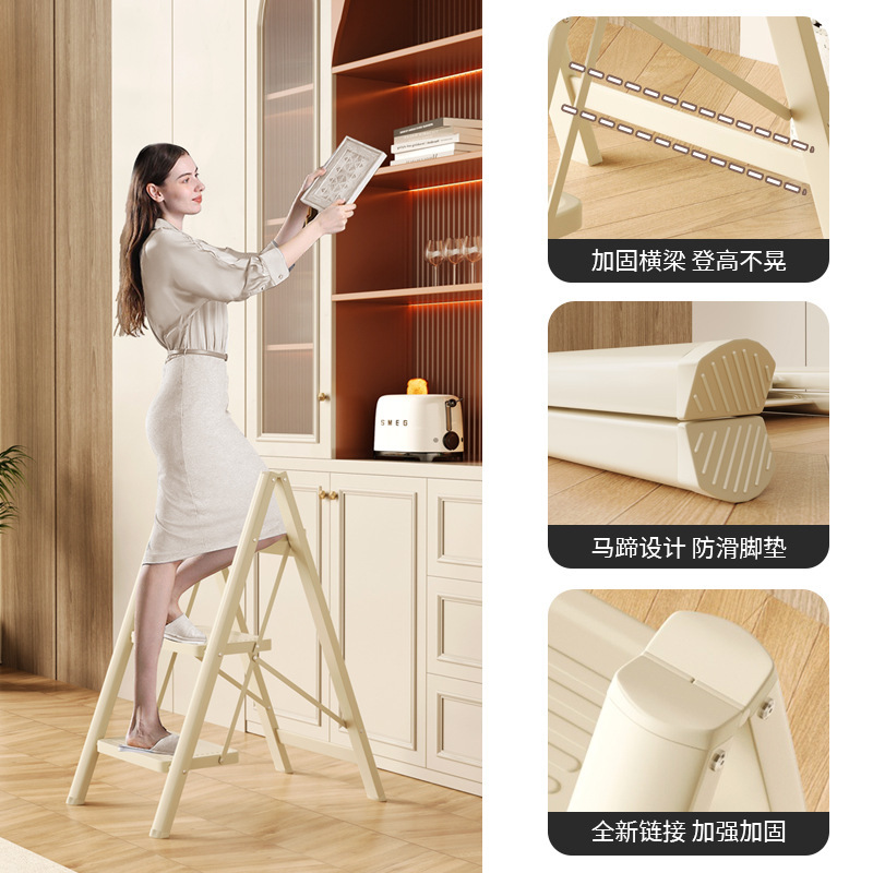 Household Ladder Folding Ladder Thickened Herringbone Ladder Indoor Multifunctional Ladder Household Folding Telescopic Household Ladder Folding Ladder Thickened Herringbone Ladder Indoor Multifunctional Ladder Household Folding Telescopic