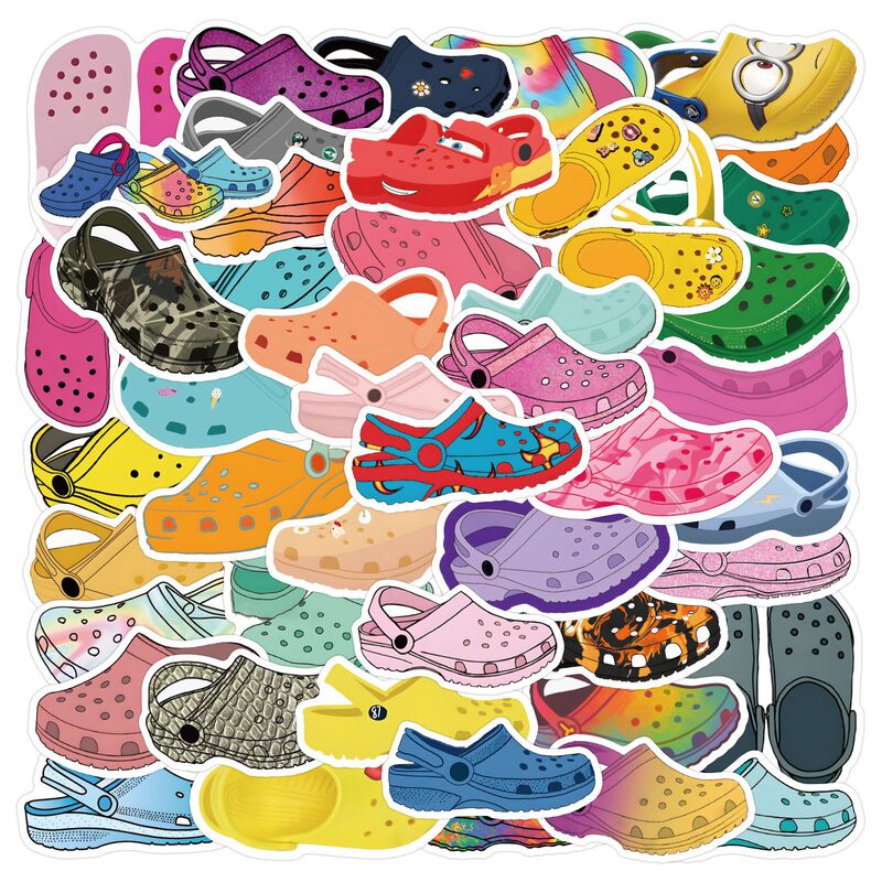 100 Cartoon Croc Shoe Stickers to Decorate Handbooks, Stationery, Water Cups, Computer Waterproof Stickers