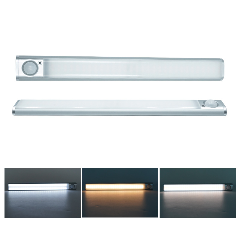 Luz de noche LED luz de inducción del cuerpo humano habitación larga en el hogar carga USB gabinete de vino de succión magnética armario armario luz de pasillo