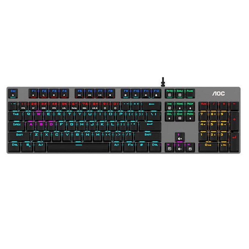 AOC GK410 ゲーミング緑軸メカニカルキーボード マルチモード発光 ゲーム/ビジネス USB有線|undefined