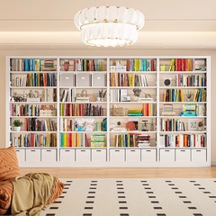 25cm寬家用鋼製圖書館書架落地置物架鐵藝一體靠牆多層書櫃收納架