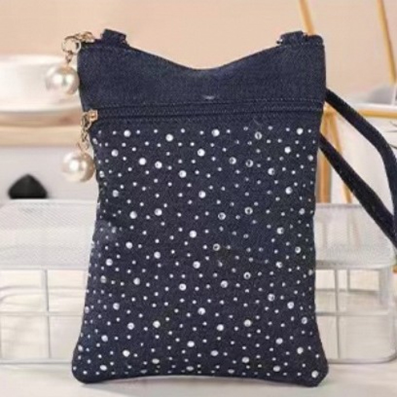 日韩系潮流烫钻包包时尚单肩斜挎包小众设计轻便可爱手机包批发