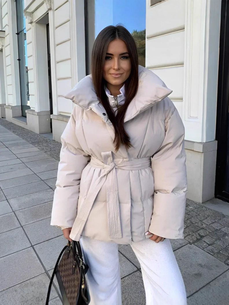 Qadın üçün isti pambıq gödəkçə, uzunqol, payız-qış modeli