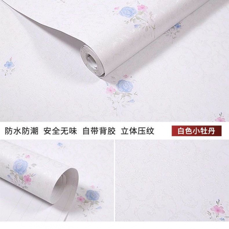 흰색 바탕에 작은 모란