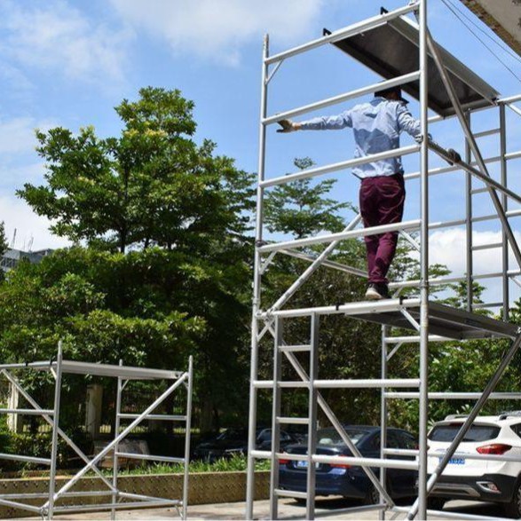 外贸快拆脚手架 铝合金带斜撑建筑施工佛山厂家欧标室内外脚手架