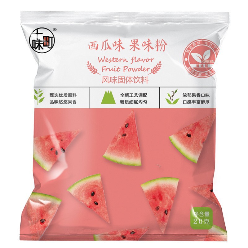 果物と野菜の粉20gの鉢ともちのスイカの果物の粉は焙煎して果物の味の商用の色の色の卸売りの原料を食べることができます。|undefined